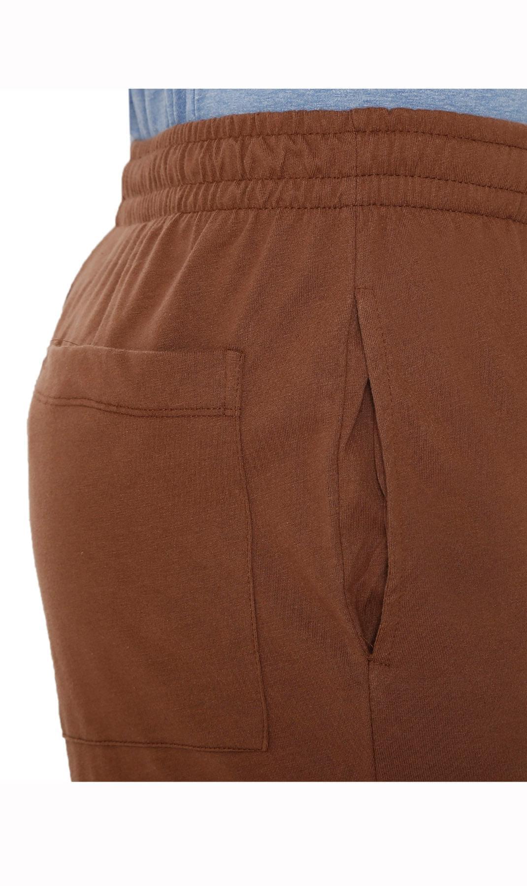 Men's Knit Pants - Pull On Elastic Waist for Effortless Dressing and Relaxed Comfort Tan - Pocket- TURTLE BAY APPAREL