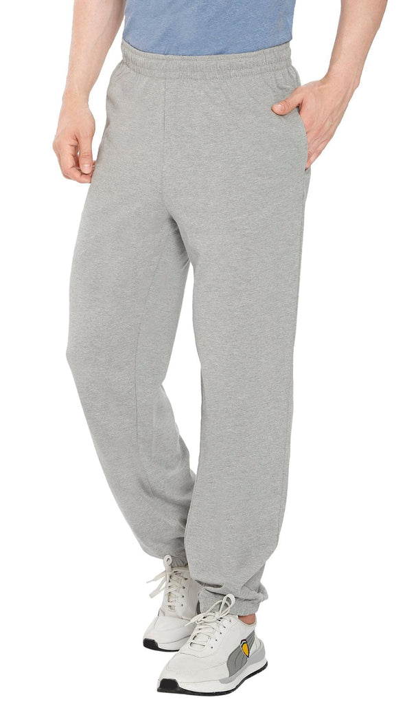 Men's Knit Pants - Pull On Elastic Waist for Effortless Dressing and Relaxed Comfort Grey Heather - front -TURTLE BAY APPAREL