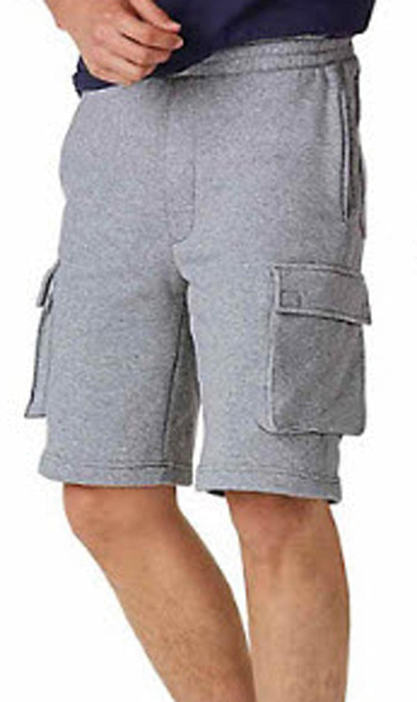 Men's Fleece Cargo Shorts - The Sweat Shorts You'll Wear Everywhere Grey Heather - Front -TURTLE BAY APPAREL