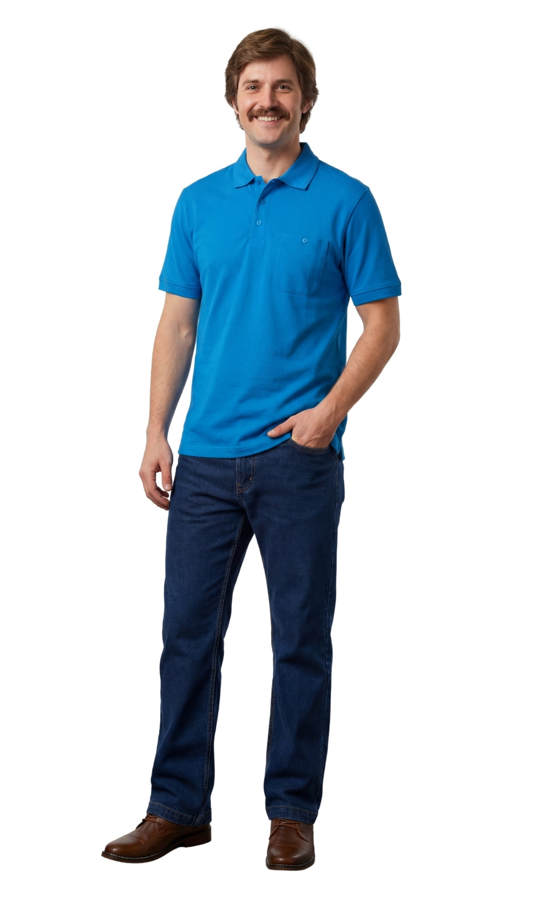 Mens Pique Knit Polo Aquamarine 21