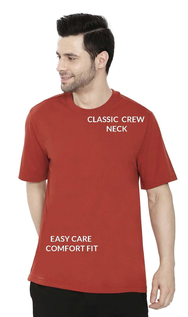Men's Crew Neck Tee Shirt – Essential Short Sleeve Tee For Everyday - Redwood - Details - TURTLE BAY APPAREL