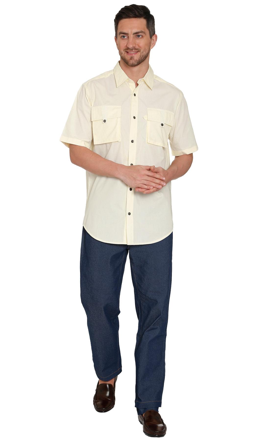 Men's Explorer Easy Snap Shirt - Multi-Pocket Organization -  Wheat - Full -TURTLE BAY APPAREL