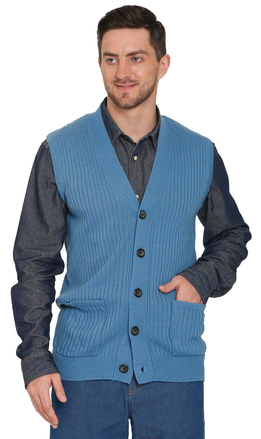 Men's Rib Knit Sweater Vest | Turtle Bay New York