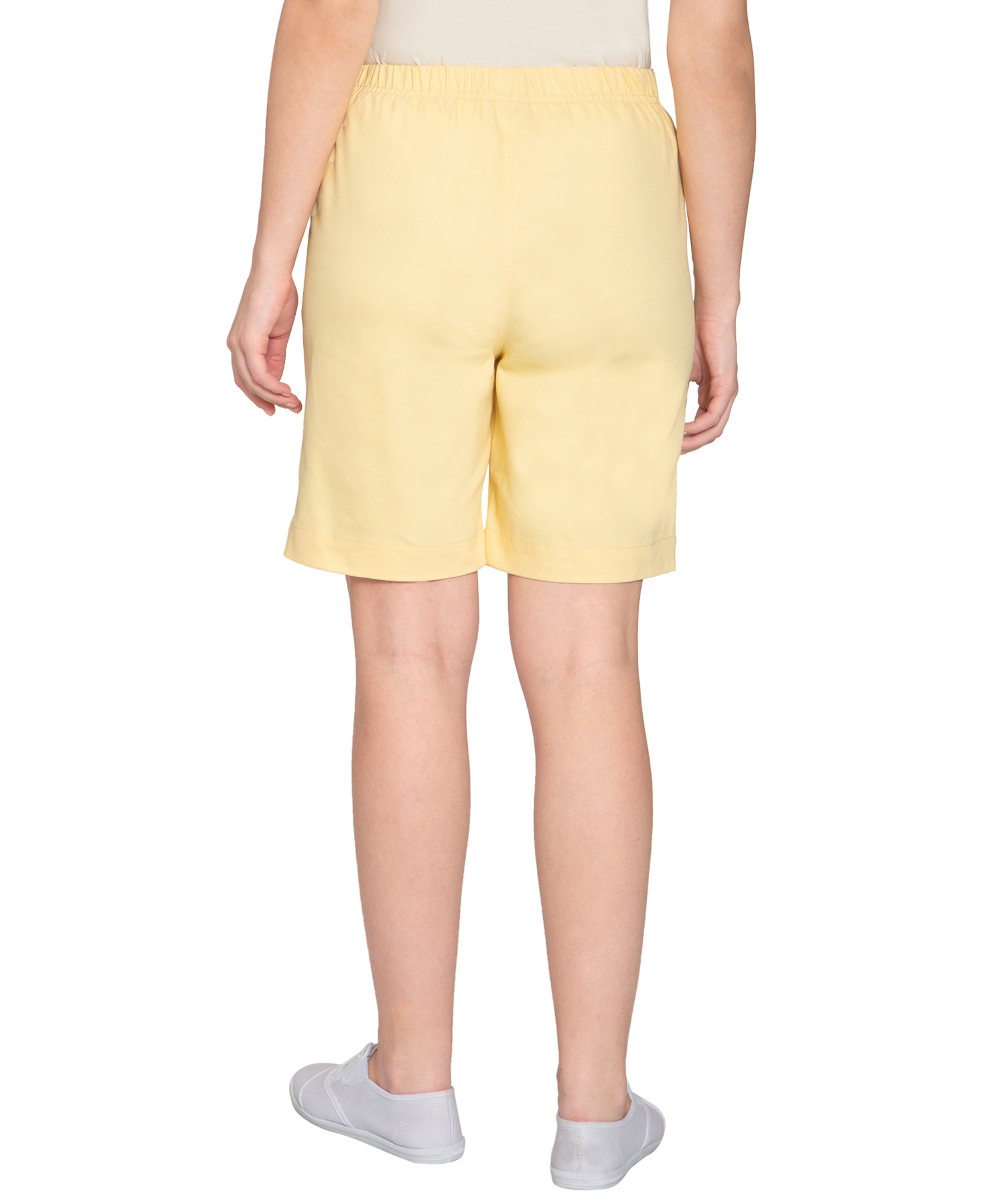 Women's Pull On Denim & Twill Shorts with stretch waist - No zipper or buttons 23