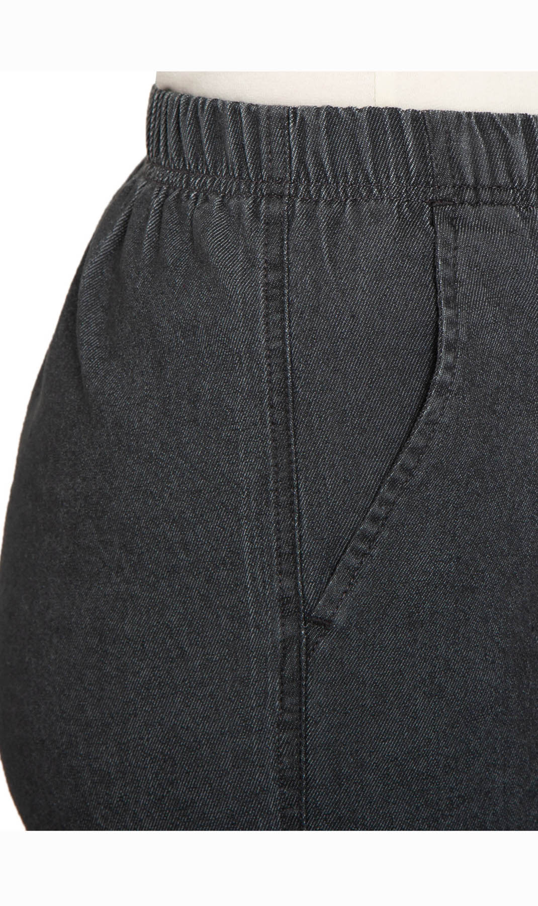 Women's Pull On Denim & Twill Shorts with stretch waist - No zipper or buttons 28