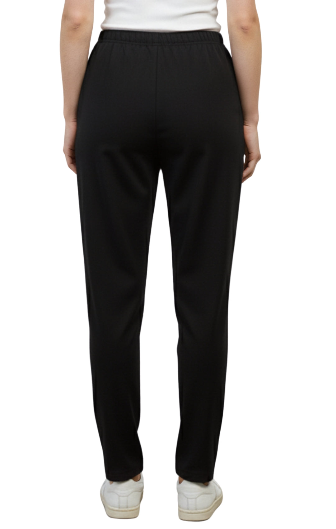 Womens Classic Poly Knit Pants - Pull On Slacks with Elastic Waist 2