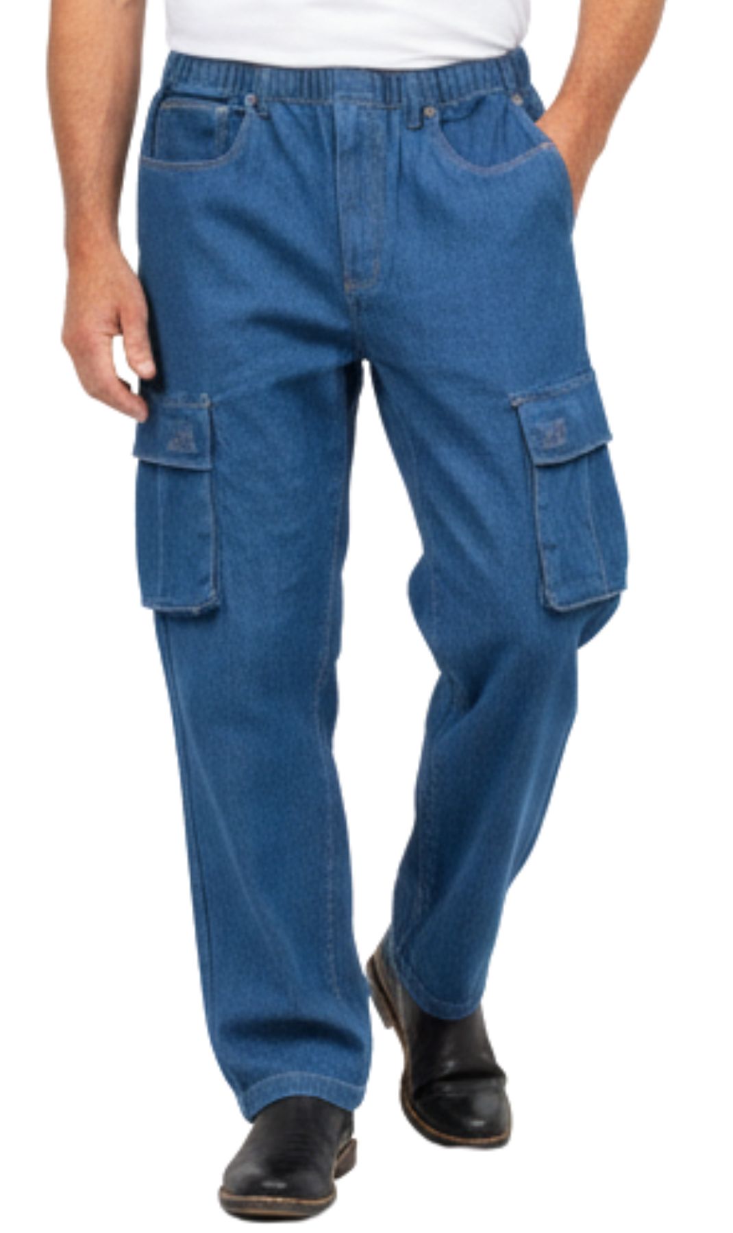 Men's Double Cargo Pocket Pull On Jeans 3