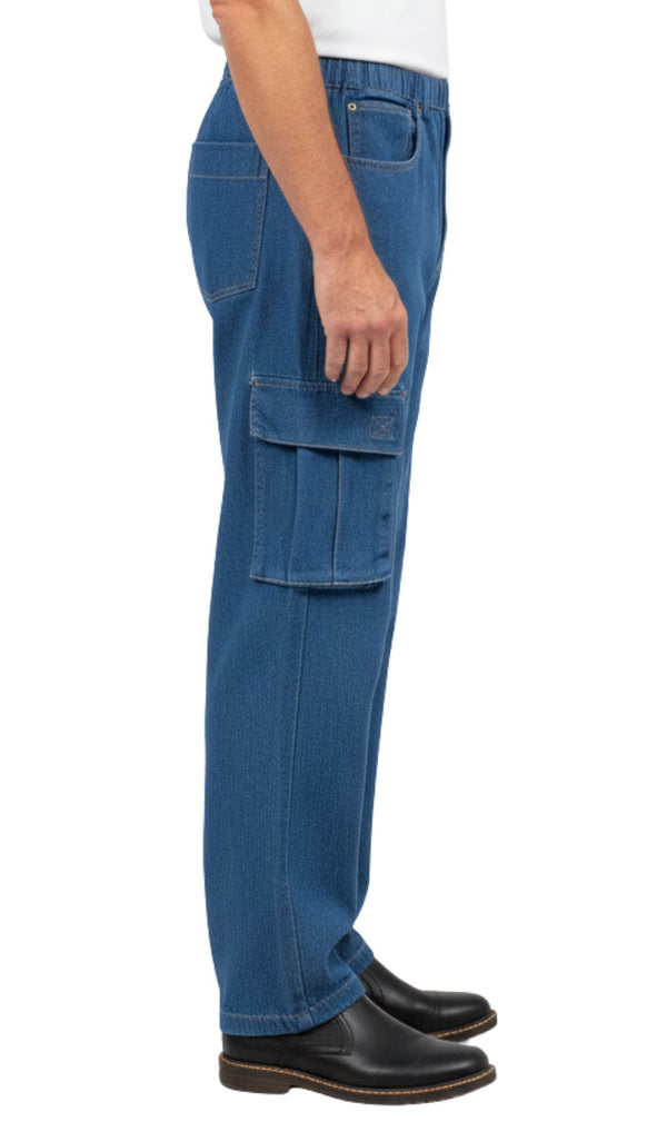 Men's Double Cargo Pocket Pull On Jeans