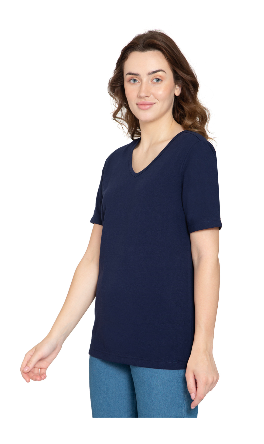 Women's Perfect Short-Sleeve V-Neck Tee Shirt - Cotton blend and Wrinkle Resistant 15