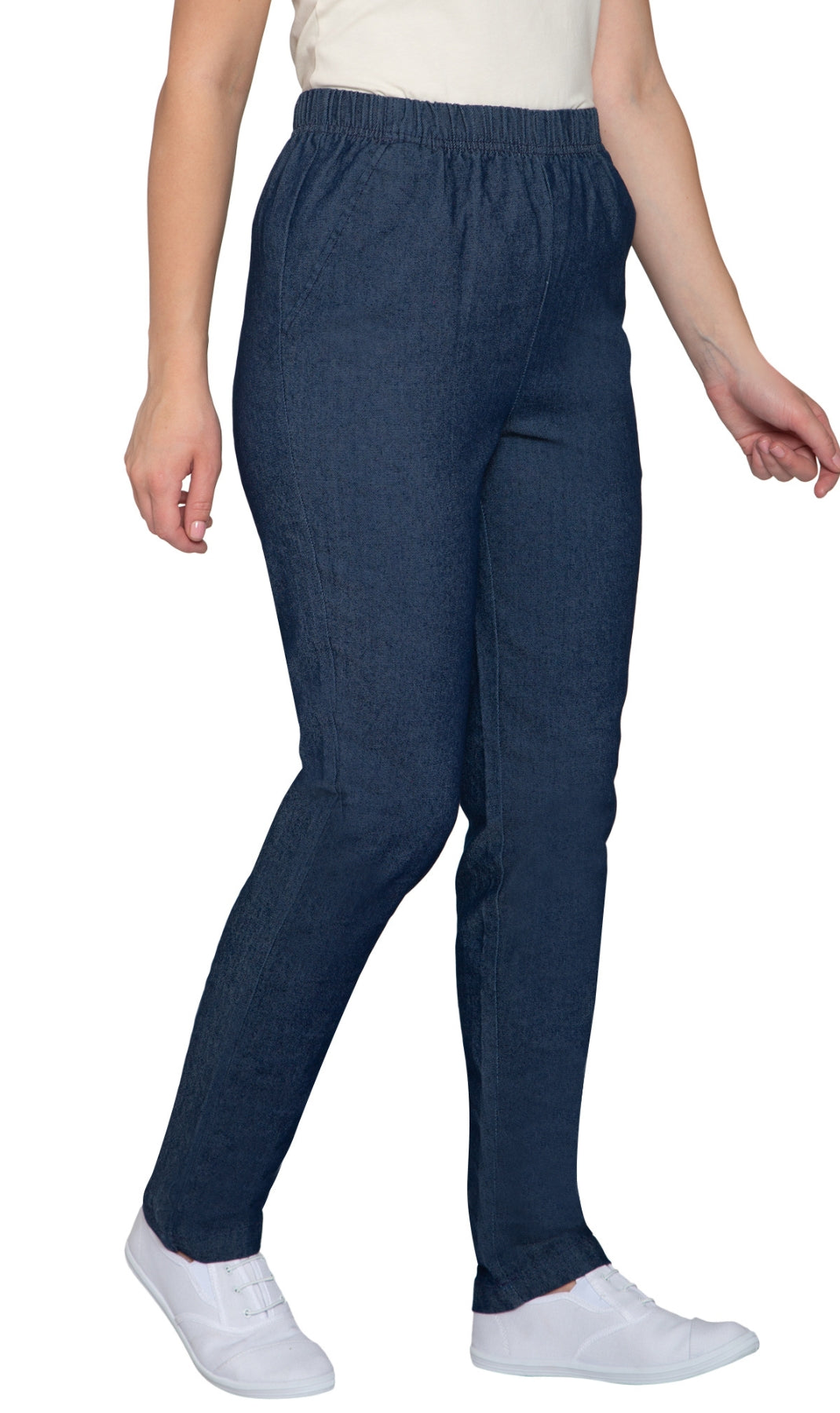 Women's Elastic Waist Pull On Denim Jeans - Soft & Lightweight with a bit Stretch 5