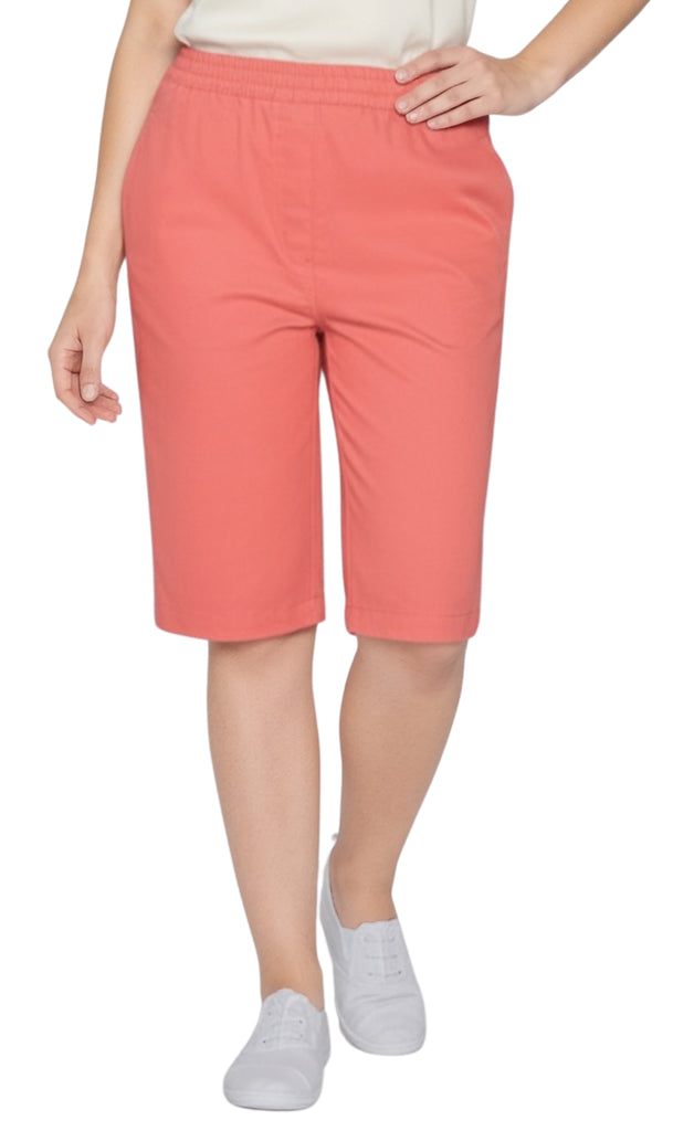 Women's Easy Pull on Bermuda Shorts in Denim and Twill