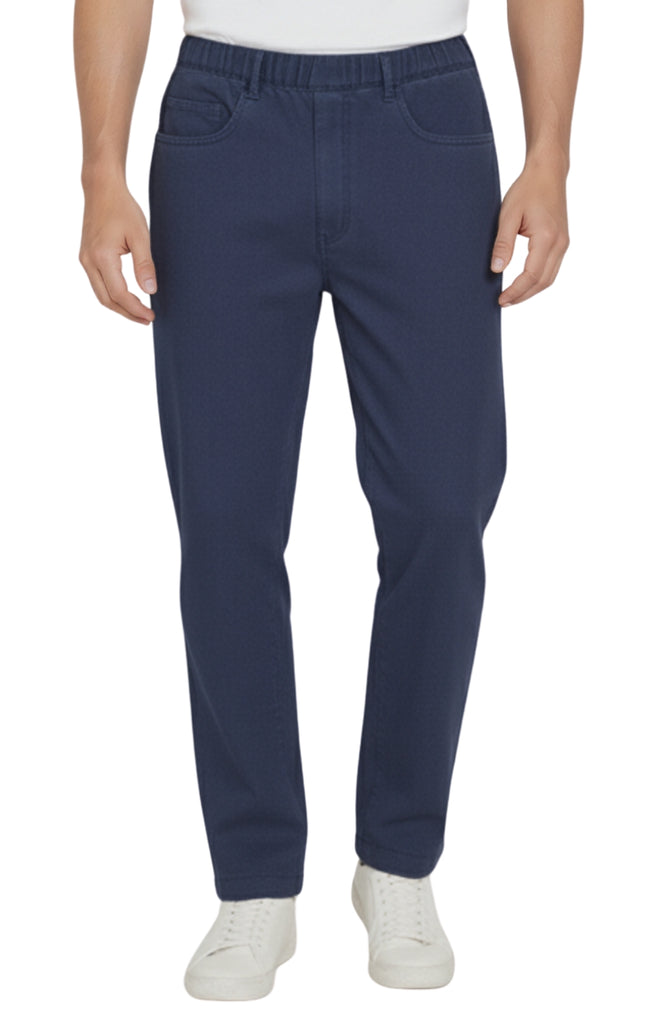 Men's Casual Elastic Waist Denim & Twill Pull on Jeans Pants