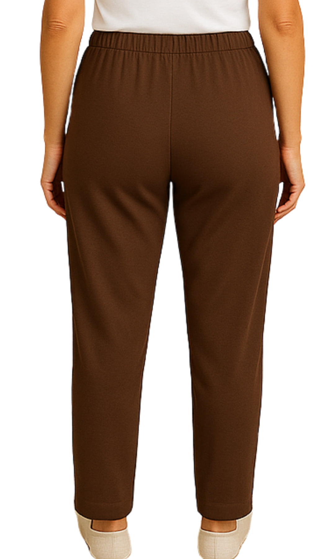 Women's Knit Pull on Pants - Cotton Blend with Flat Front waistband 21