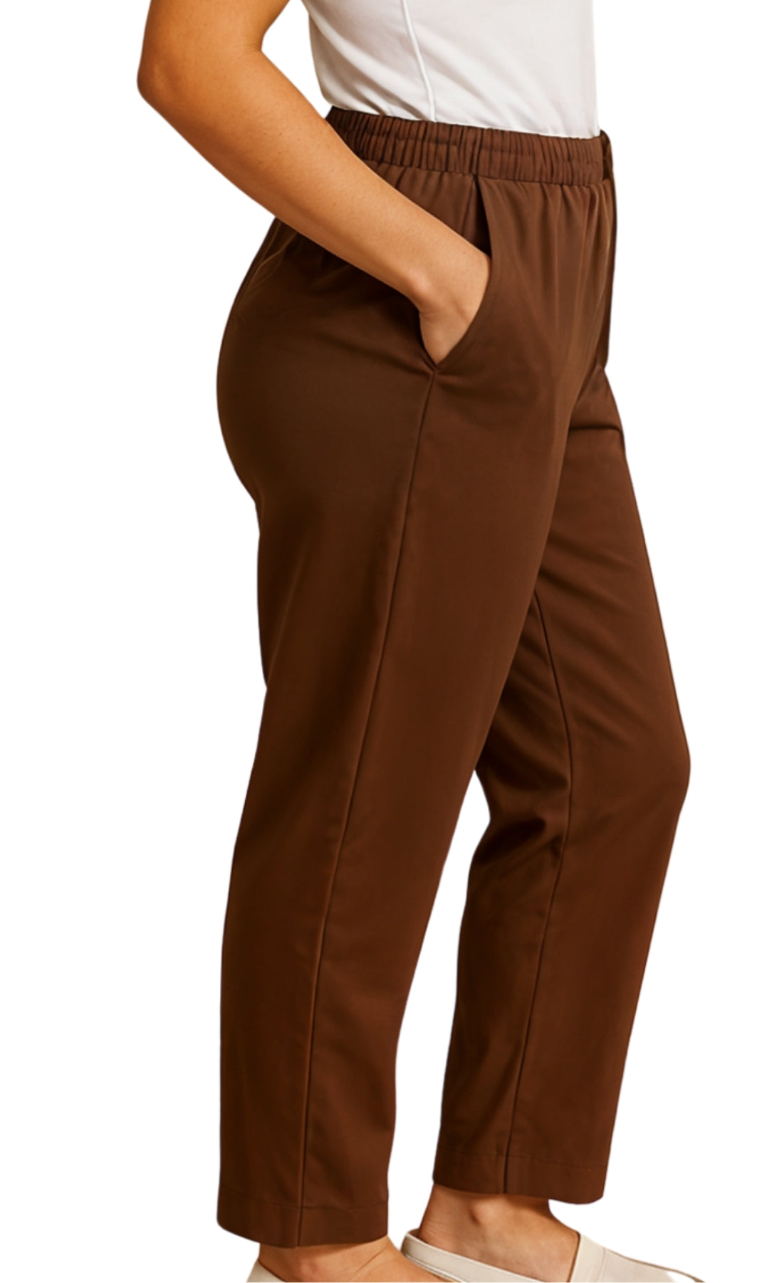 Women's Knit Pull on Pants - Cotton Blend with Flat Front waistband 22