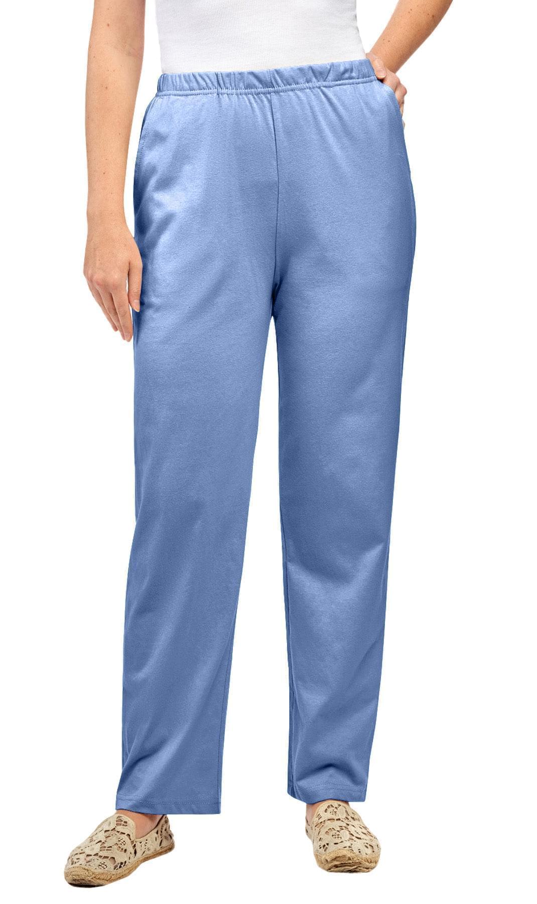 Women's Knit Pull on Pants - Cotton Blend with Flat Front waistband 39