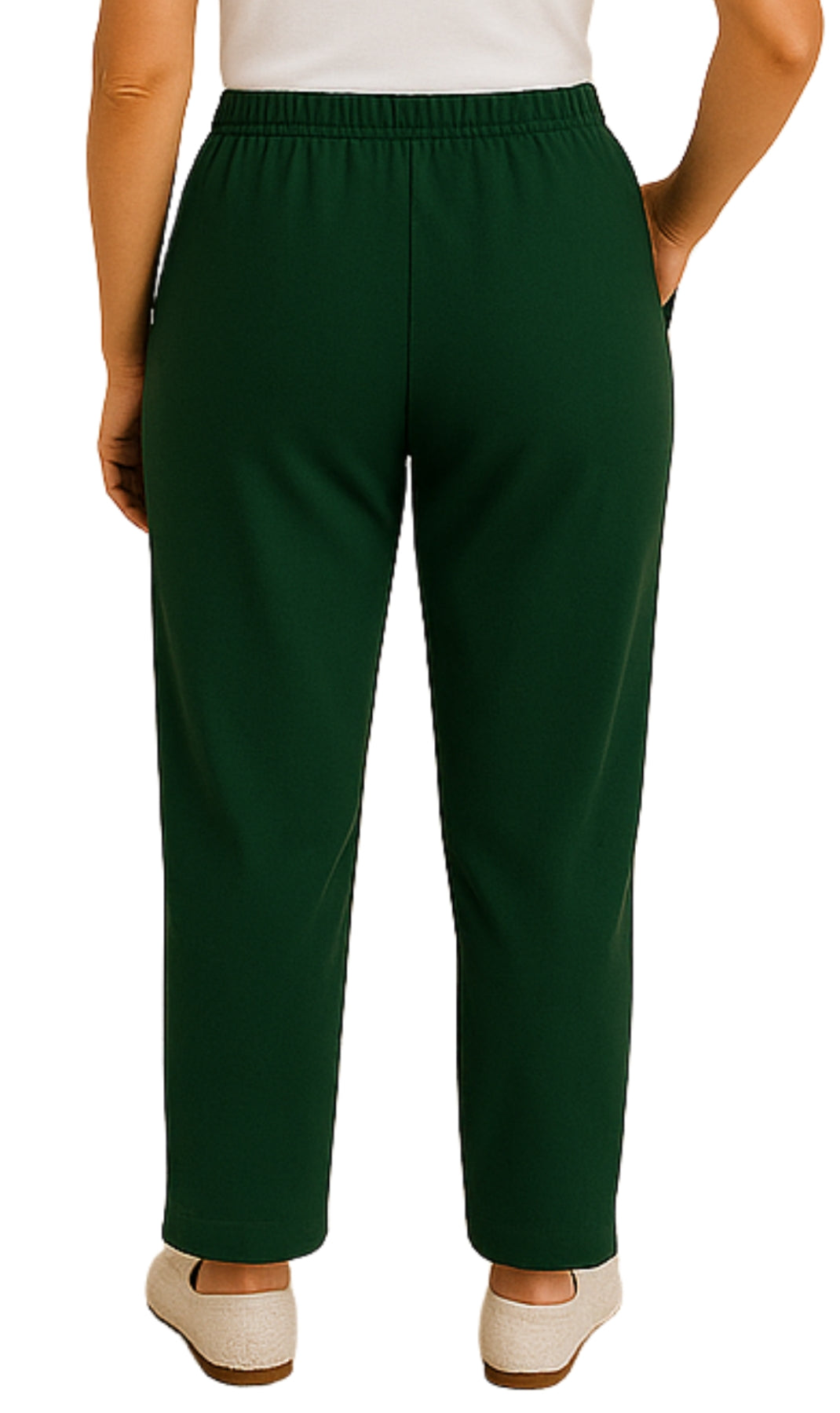 Women's Knit Pull on Pants - Cotton Blend with Flat Front waistband 47