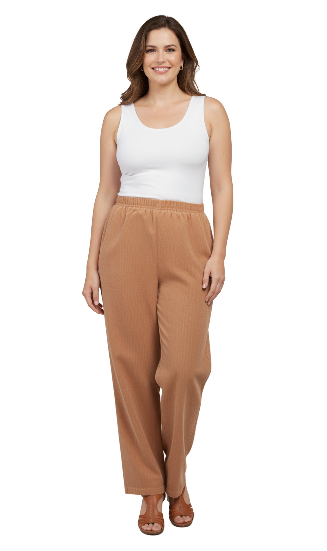 Womens Pull On Fine Wale Corduroy Pants with soft-covered elastic waist 5