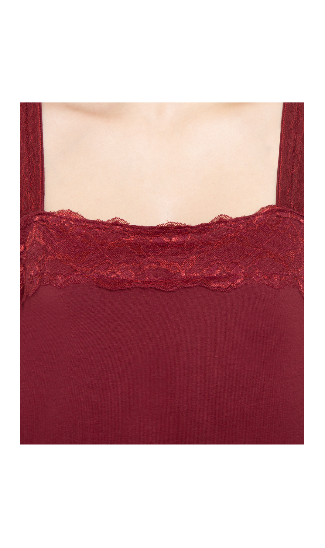 Women's Lacey Trim Cotton Blend Tank Top 12