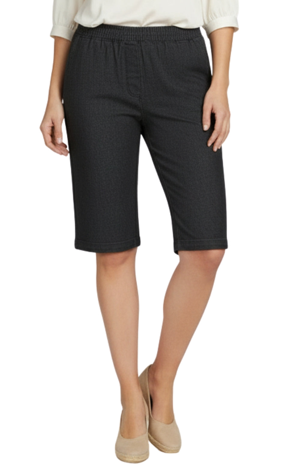 Women's Easy Pull on Bermuda Shorts in Denim and Twill 36