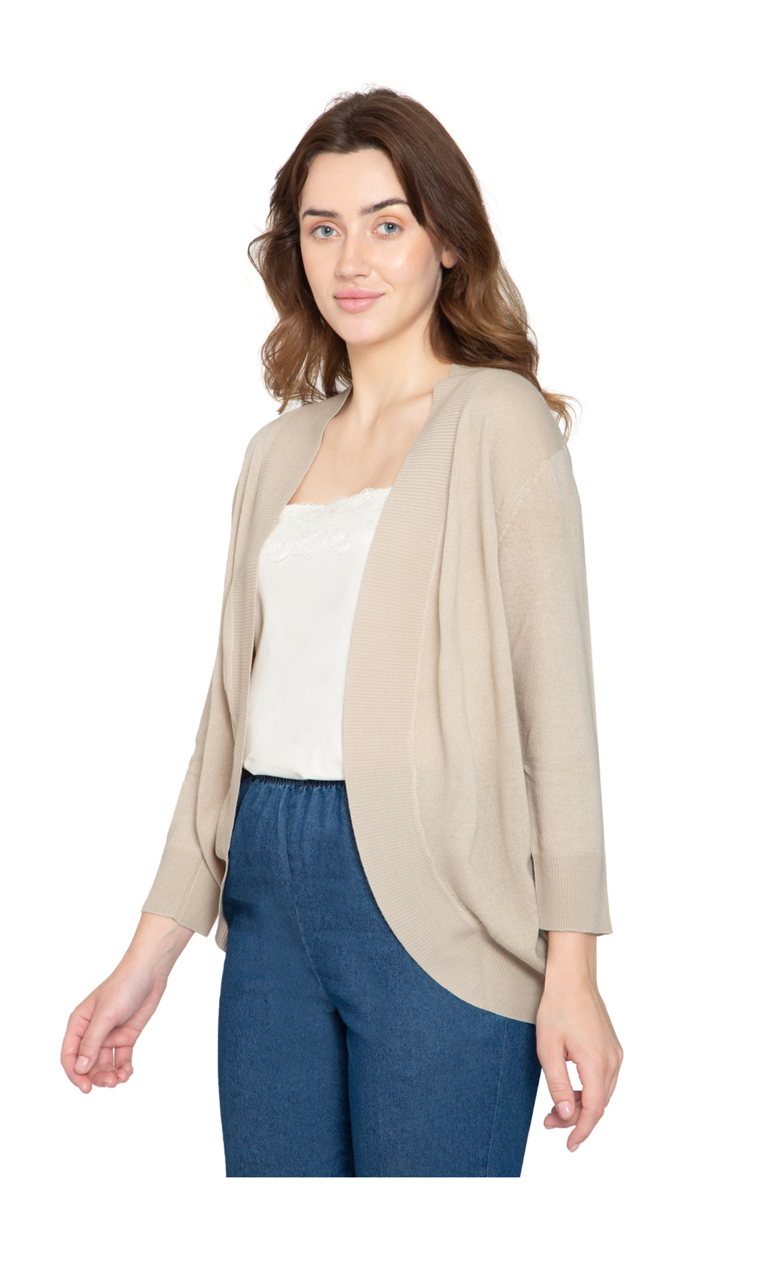 Women's Curved Hem Open Front Cardigan | Turtle Bay New York Women's Curved Hem Open Front Cardigan | Turtle Bay New York