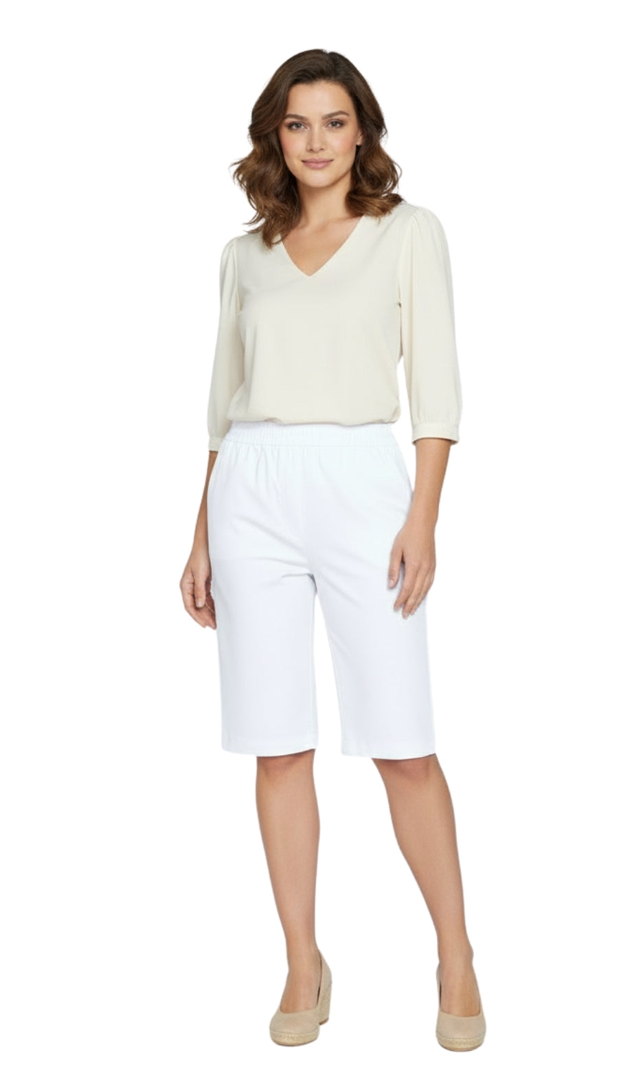 Women's Easy Pull on Bermuda Shorts in Denim and Twill 64