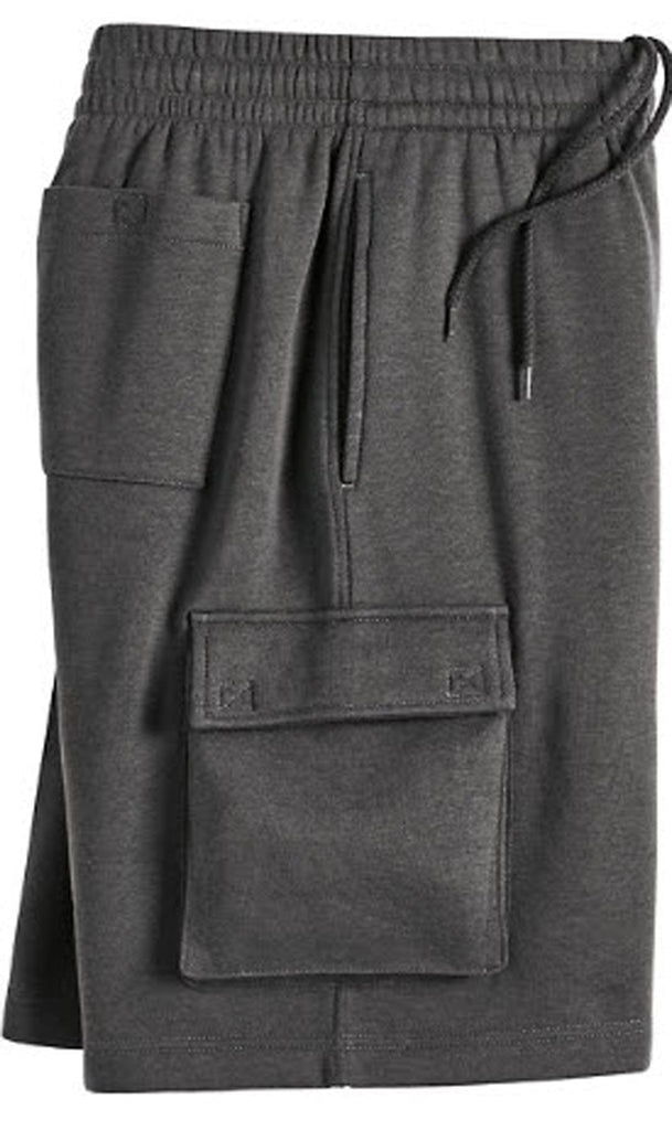 Men's Fleece Cargo Shorts - The Sweat Shorts You'll Wear Everywhere CHARCOAL - Pocket -  TURTLE BAY APPAREL
