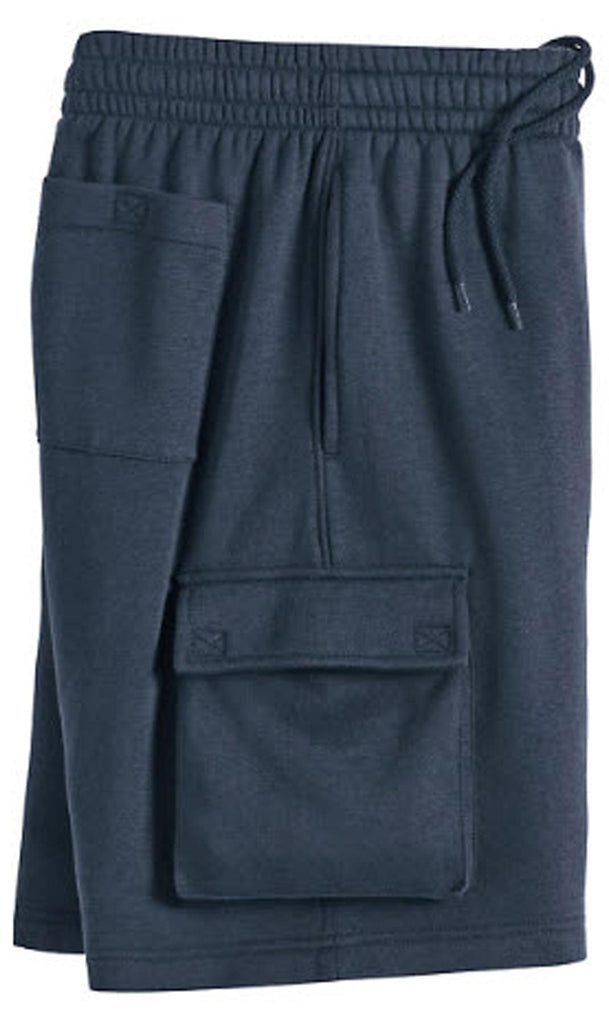 Men's Fleece Cargo Shorts - The Sweat Shorts You'll Wear Everywhere - Navy- Pocket -TURTLE BAY APPAREL