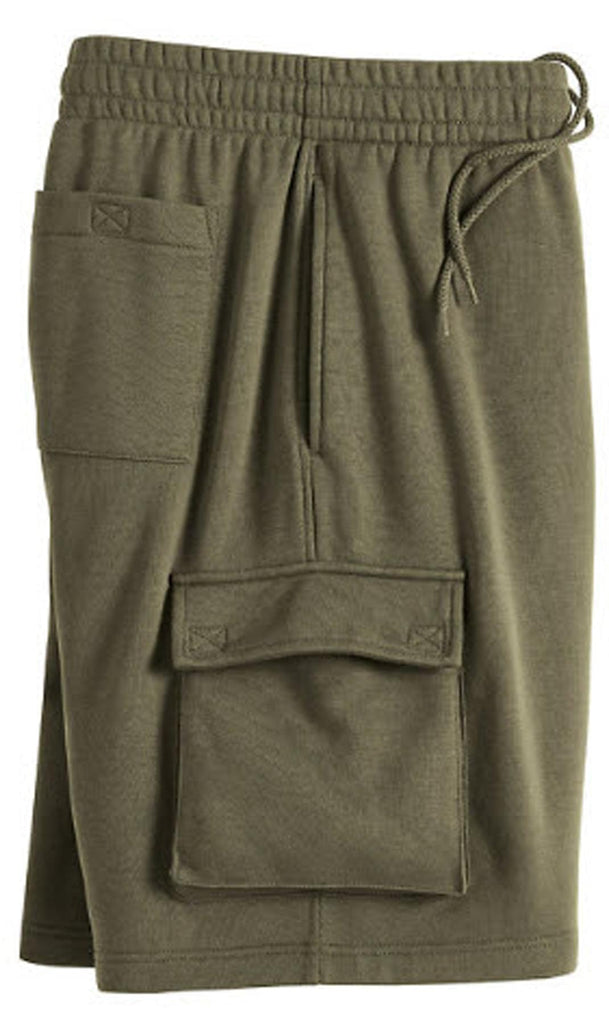 Men's Fleece Cargo Shorts - The Sweat Shorts You'll Wear Everywhere Grey Heather - Pocket -TURTLE BAY APPAREL