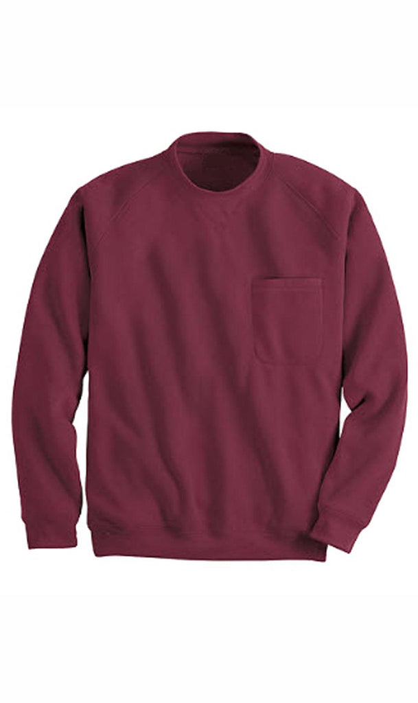 Men's 3-Pocket Fleece Sweatshirt - Because You Need the Storage! BURGUNDY -Flat lay- TURTLE BAY APPAREL