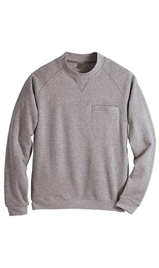 Men's 3-Pocket Fleece Sweatshirt - Because You Need the Storage! Grey Heather -Flat Lay -TURTLE BAY APPAREL