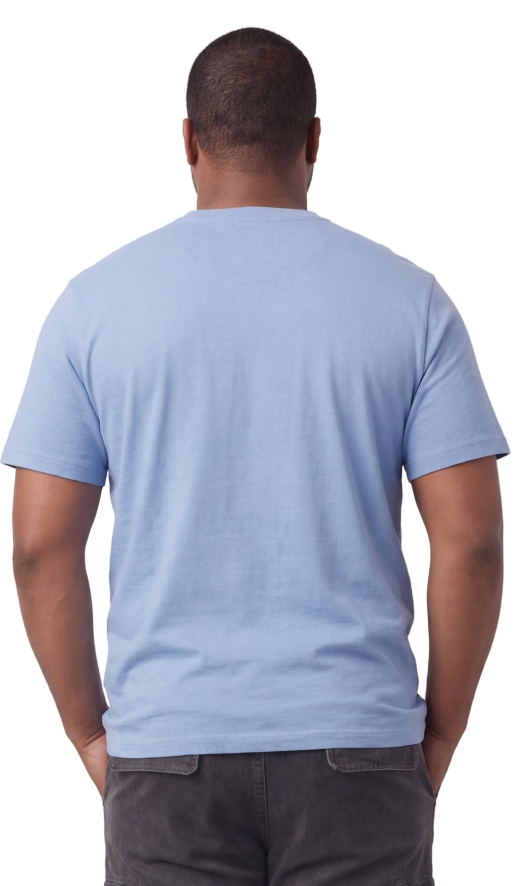 Men's Short Sleeve Henley Relaxed Fit Shirt with Pocket