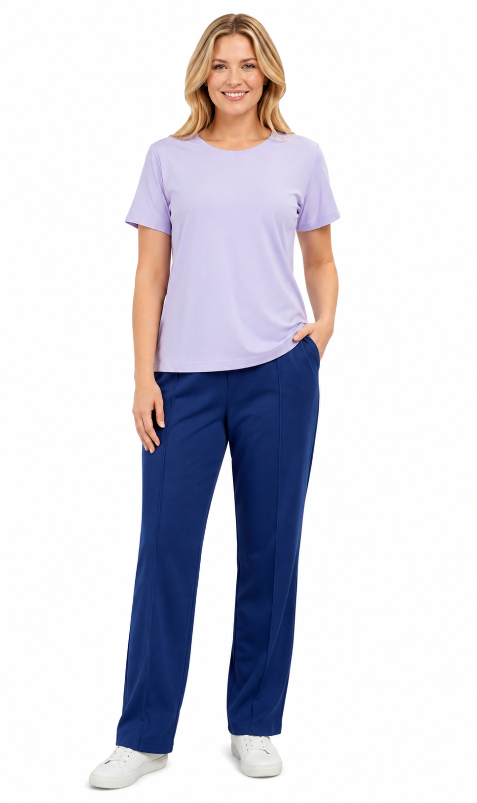 Turtle Bay Apparel Women's Relaxed Fit Short-Sleeve Crew neck knit Tee Shirt