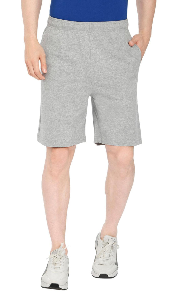 Mens Knit Shorts - Grey - Front -  TURTLE BAY APPAREL