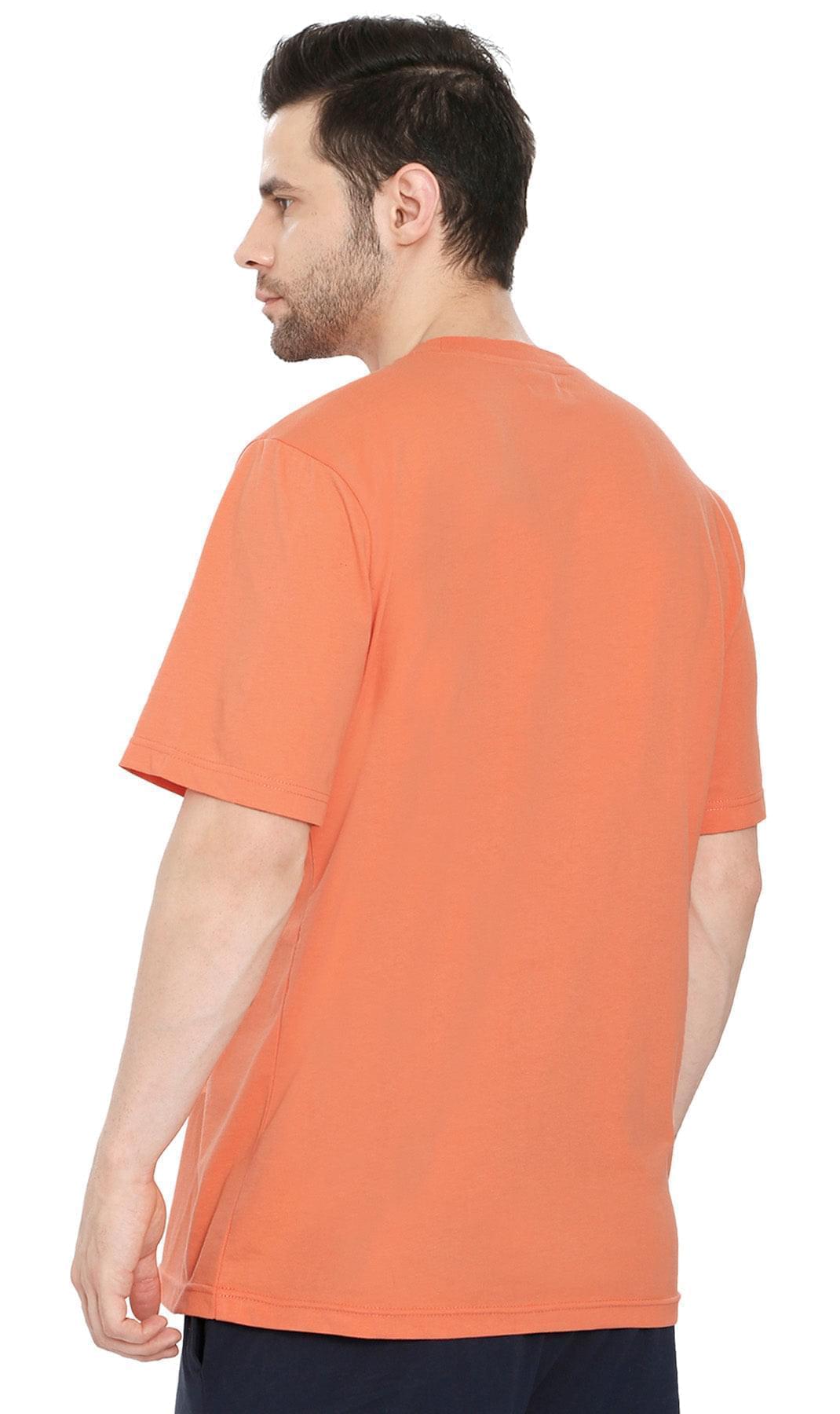 Men's Crew Neck Pocket Tee Shirt - Sturdy Jersey Keeps Its Shape melon - Back -TURTLE BAY APPAREL