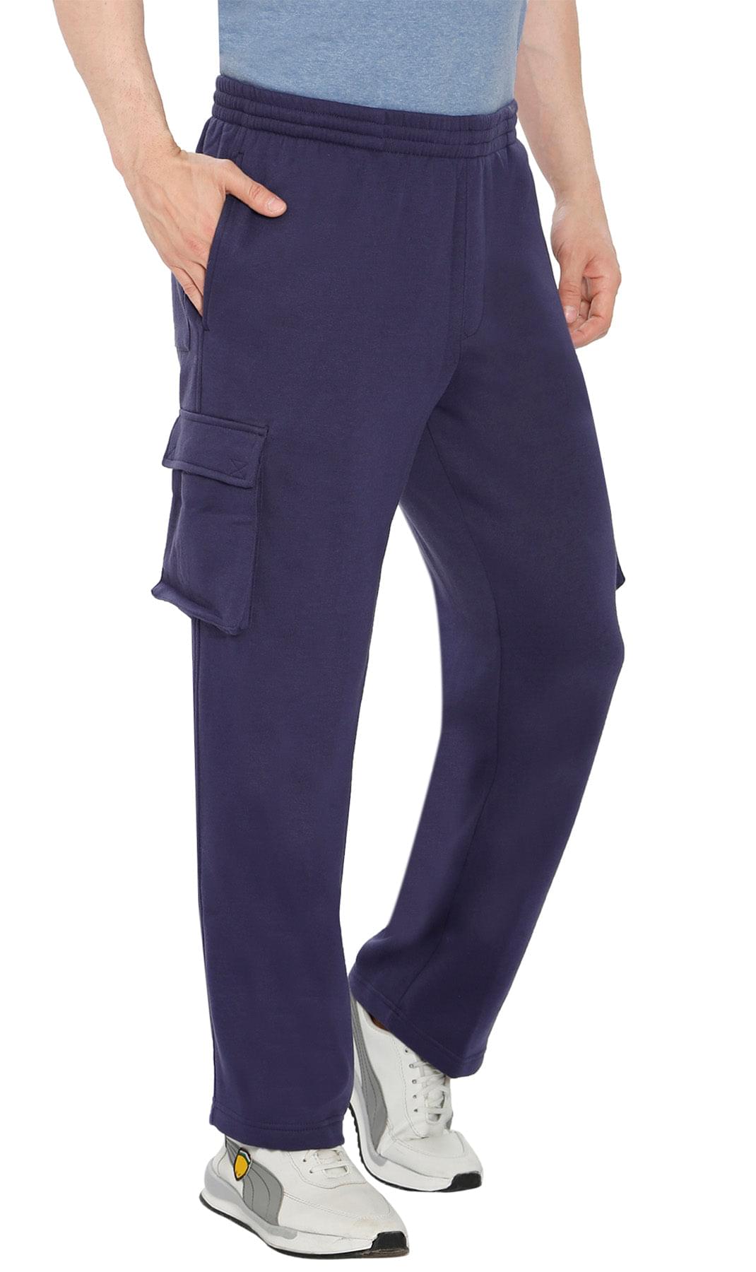 Men's Brushed Fleece Cargo Pants – Comfy Sweatpants with Inner
