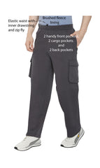 Men's Brushed Fleece Cargo Pants – Comfy Sweatpants with