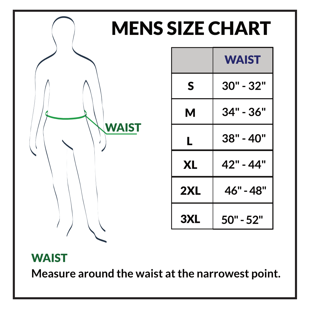 Men's Stretch Waist Chinos  SIZECHART