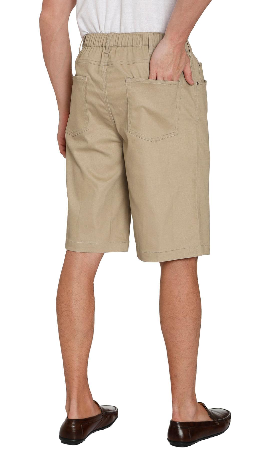 Men's Pull On Shorts - Easy Step-In Styling Free of Buttons and Snaps - Stone Wash - Back -TURTLE BAY APPAREL
