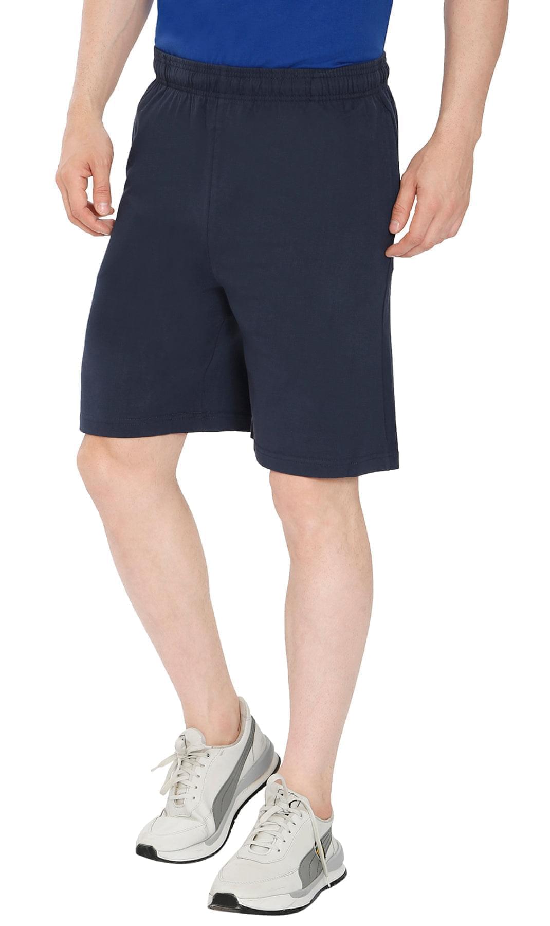 Mens Knit Shorts - Navy - side - TURTLE BAY APPAREL