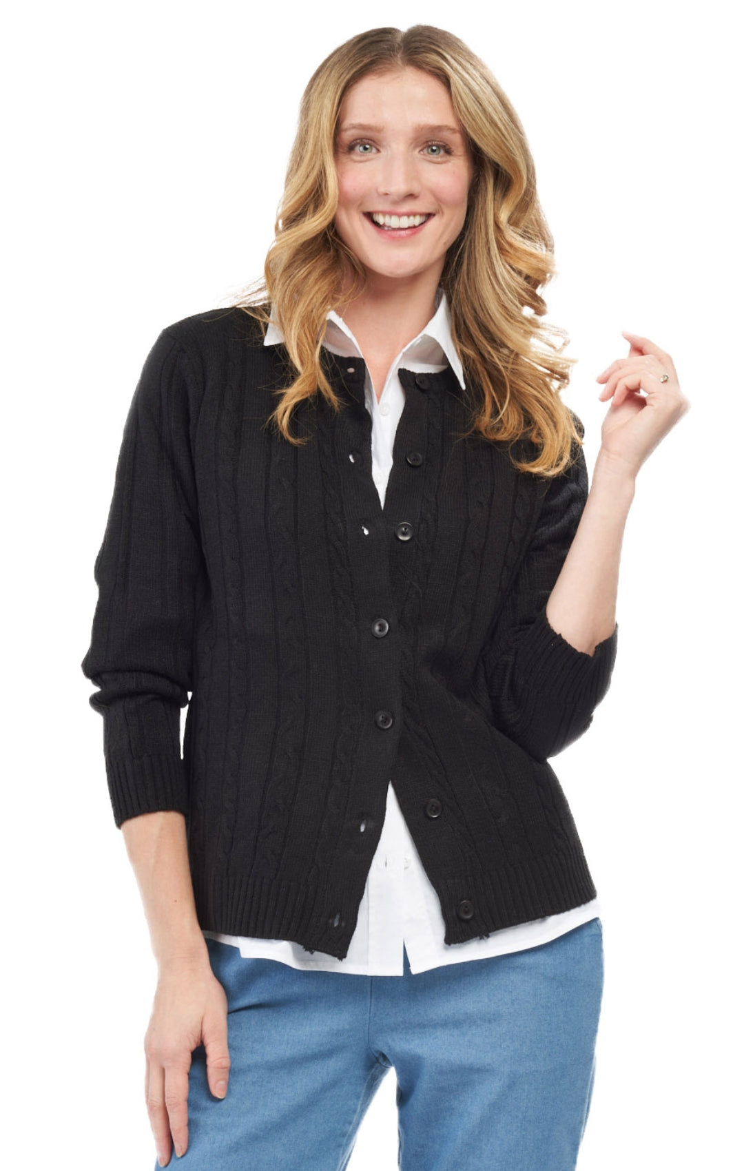 Women's Cable Knit Cardigan | Turtle Bay New York