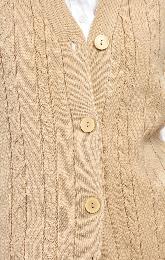 Women's Button Front Cable Cardigan Sweater Vest - Button Up Styling in ...