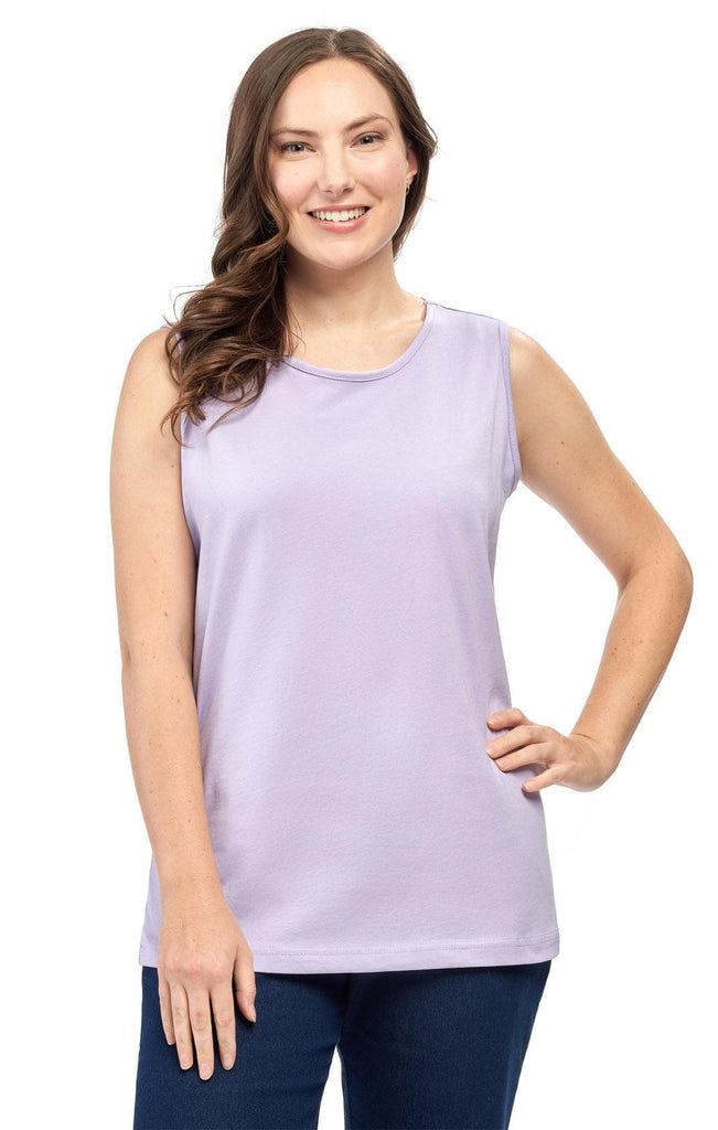 SLEEVELESS TANK - More Modest Than a Tank Yet Just as Cool and Comfortable - Lavender - Front - TURTLE BAY APPAREL