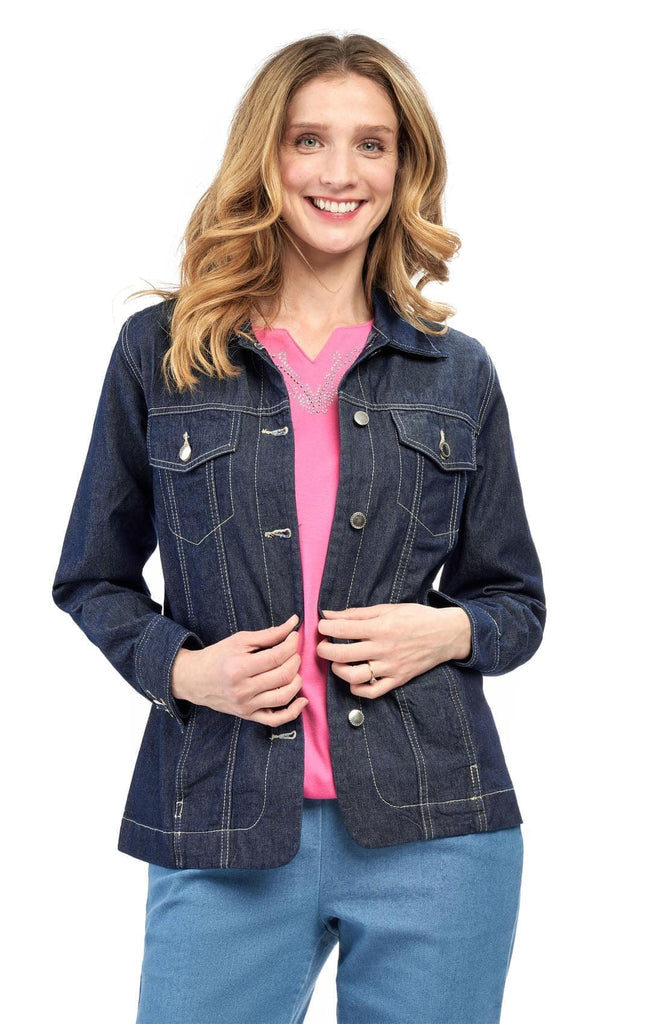 Women's Button Front Classic Denim Jacket – TURTLE BAY APPAREL