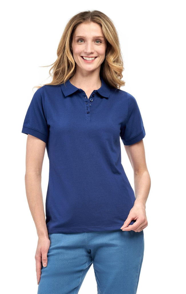 Women's Jersey Knit Polo - Front -  TURTLE BAY APPAREL