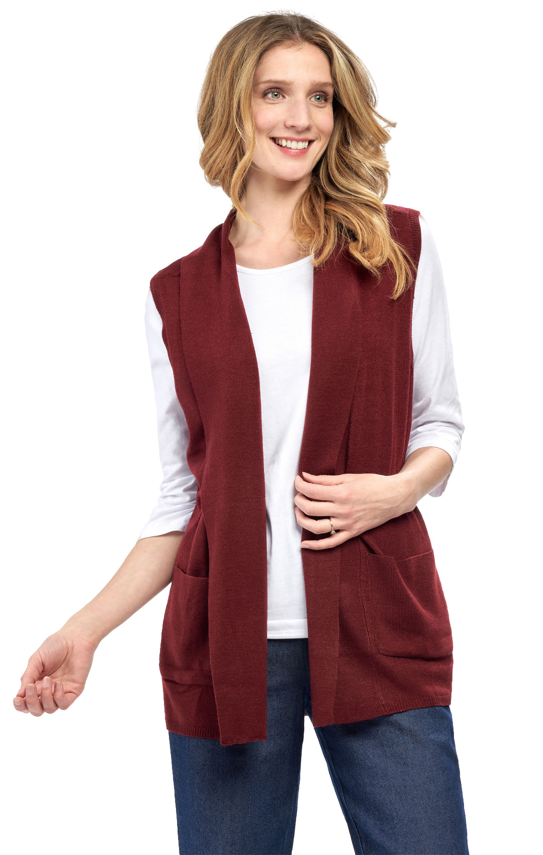 Women's Long Sleeveless Open Front Soft Shawl Collar Vest 6