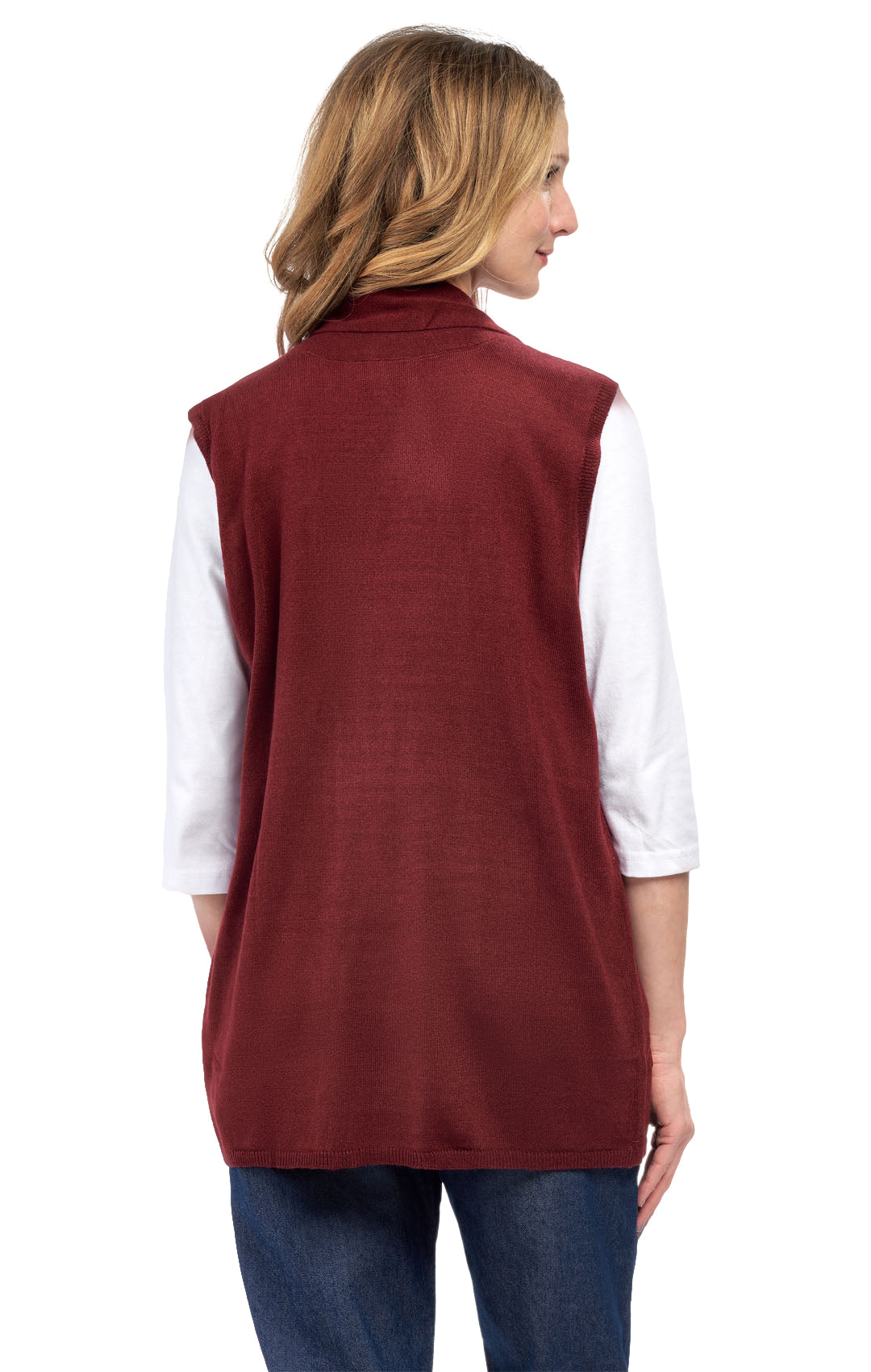 Women's Long Sleeveless Open Front Soft Shawl Collar Vest 5