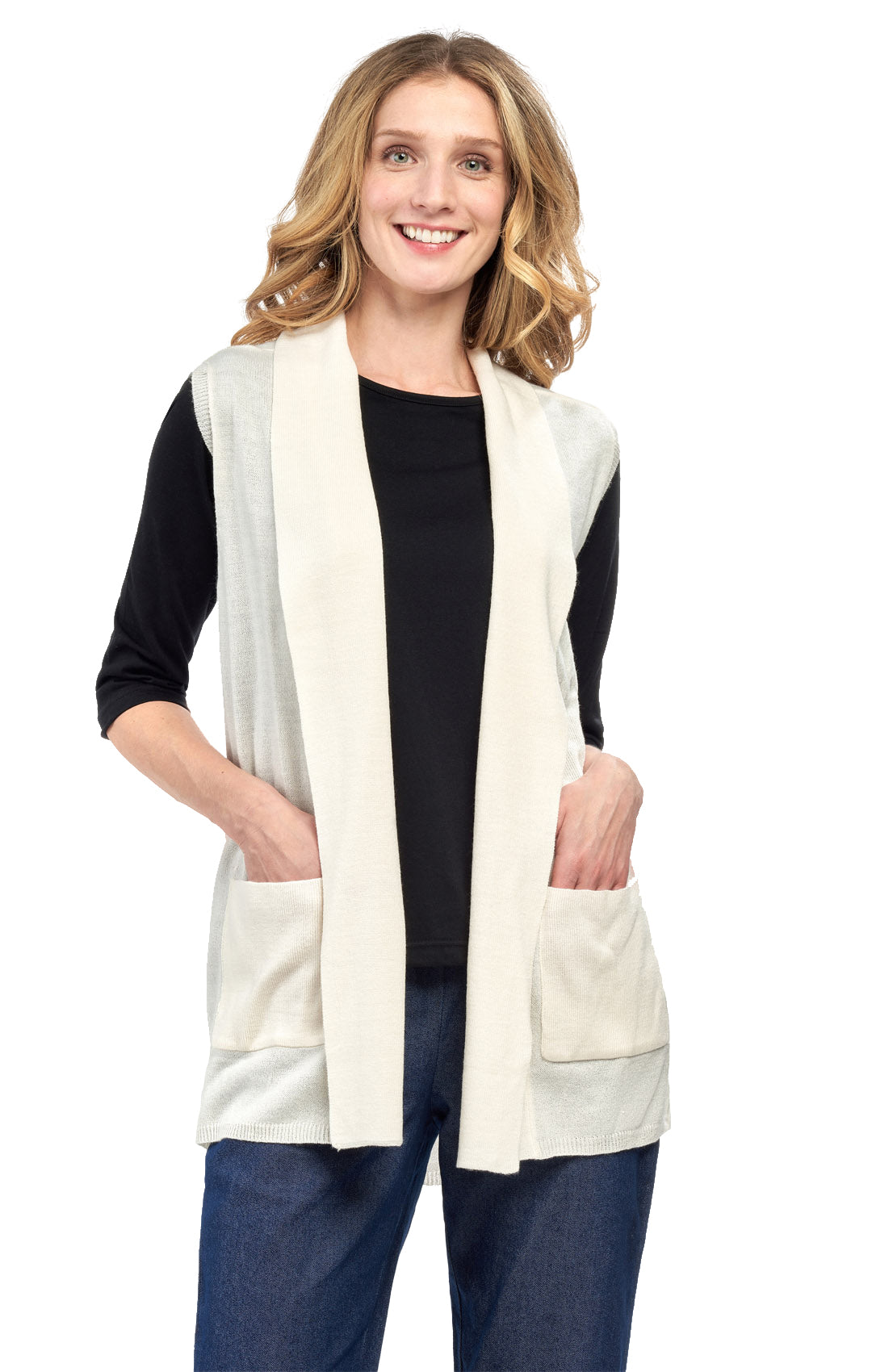 Women's Long Sleeveless Open Front Soft Shawl Collar Vest 9