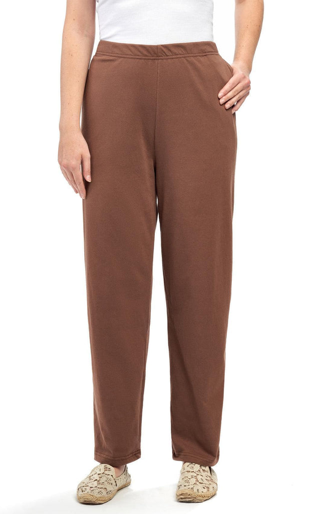 Women's Knit Pull On Pant– Your Go-To Casuals for Busy Days and Cozy Nights Alike - Brown - TURTLE BAY APPAREL