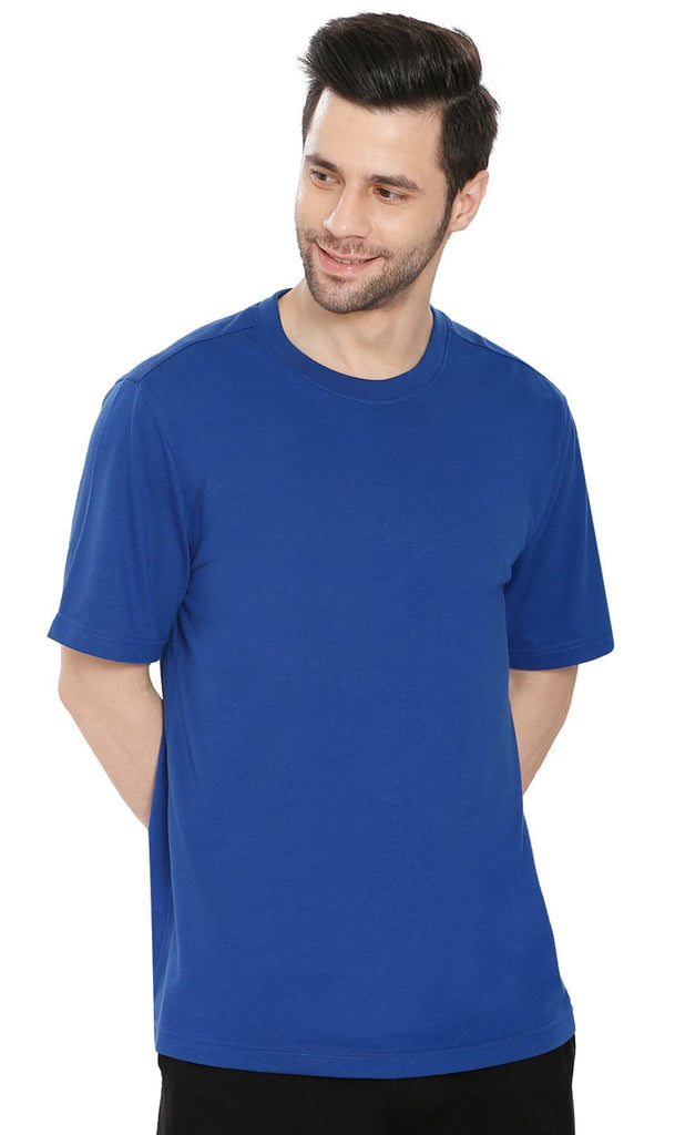 Men's Crew Neck Tee Shirt – Essential Short Sleeve Tee For Everyday Royal - Front- TURTLE BAY APPAREL