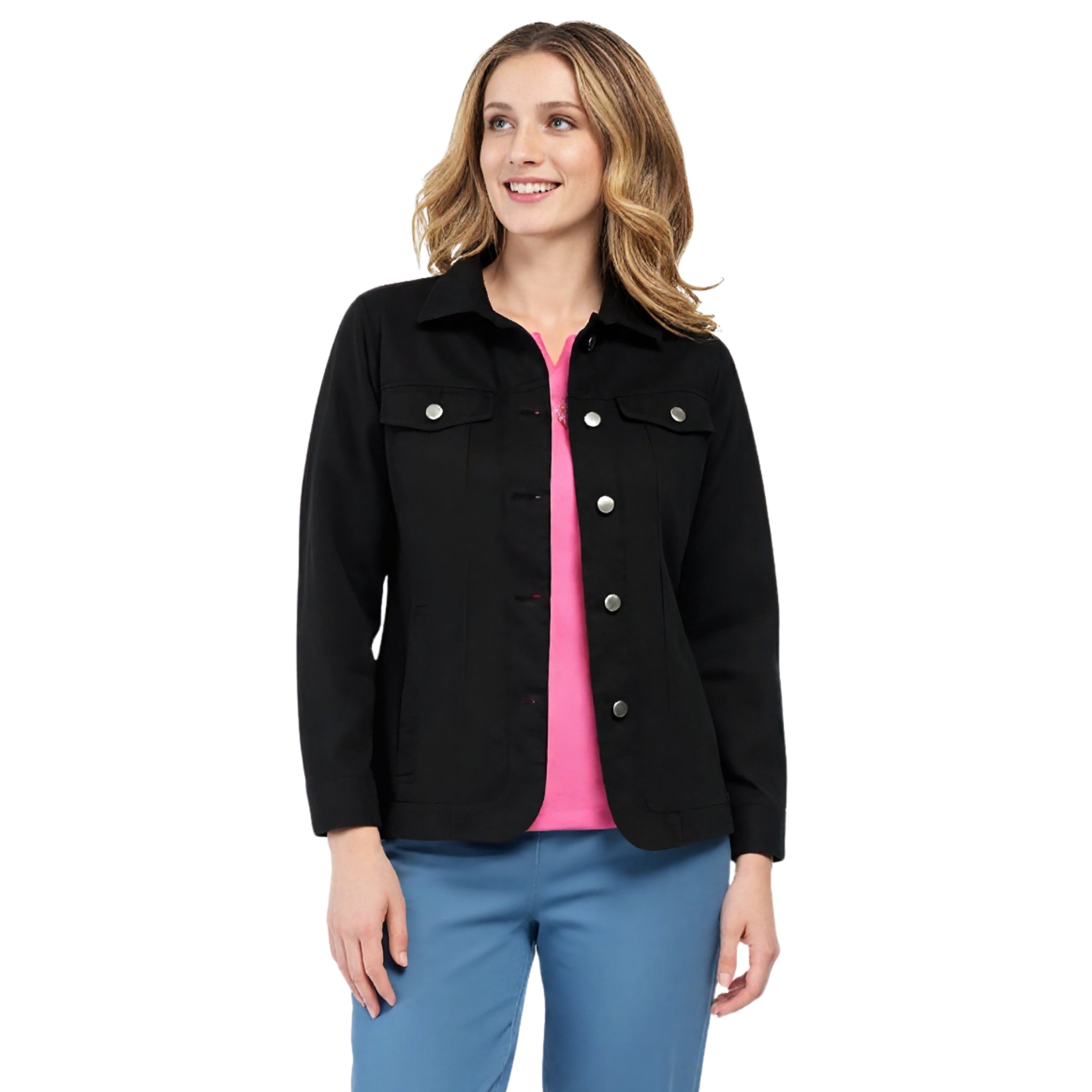Women's Button Front Brushed Twill Jacket